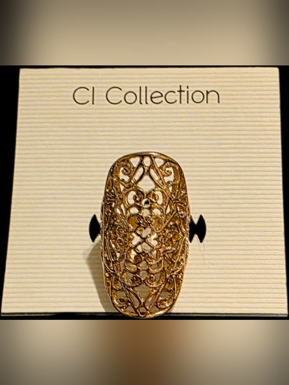 Filigree Elongated Statement Ring